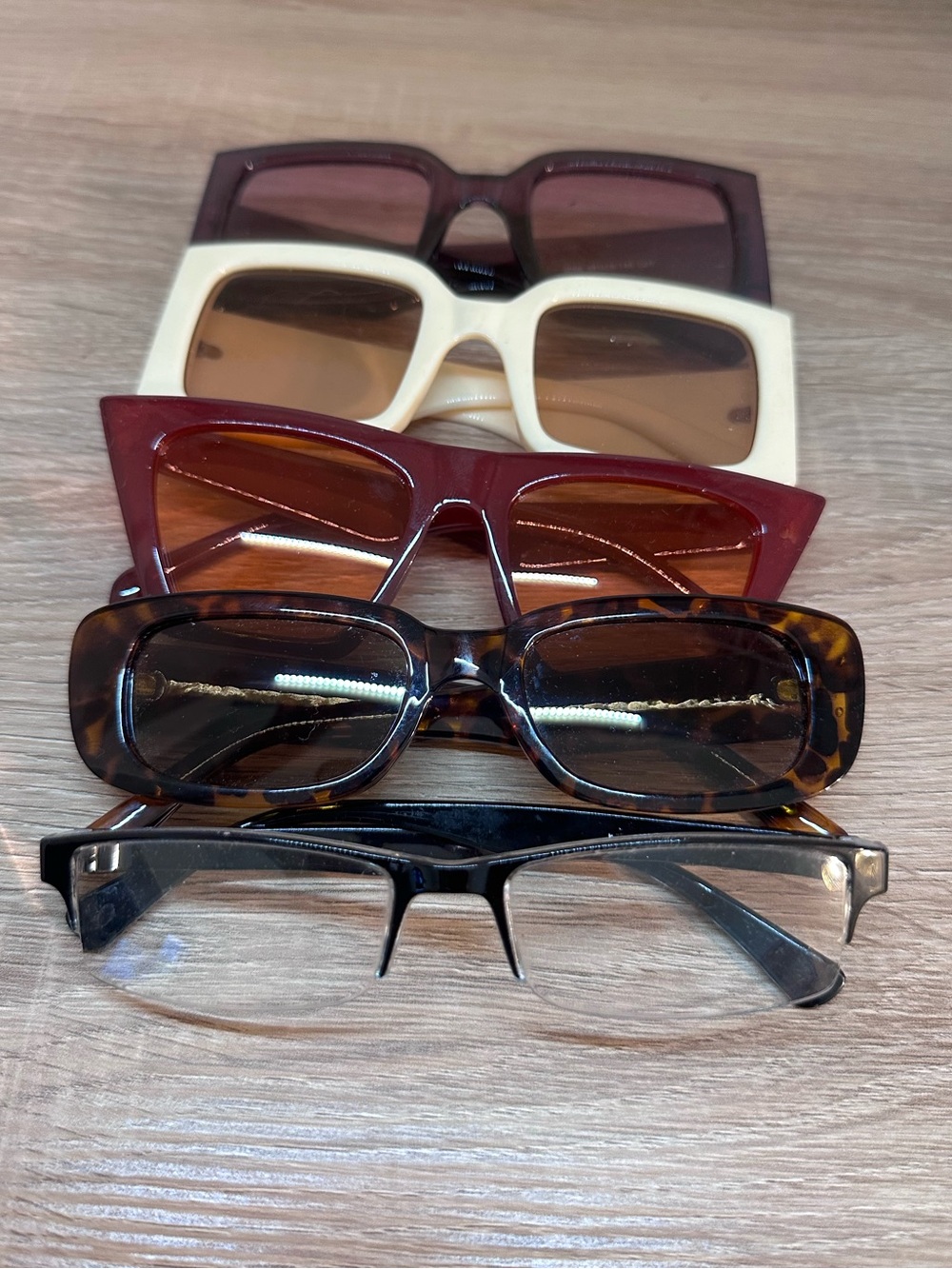 Bundle of 5 Retro 90s Y2K Sunglasses | Rectangle, Cat Eye & Oversized | $25
